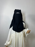 Charger l'image dans la visionneuse de la galerie, Niqab/sitar Zahra casquette sans fil Lycra Noir
