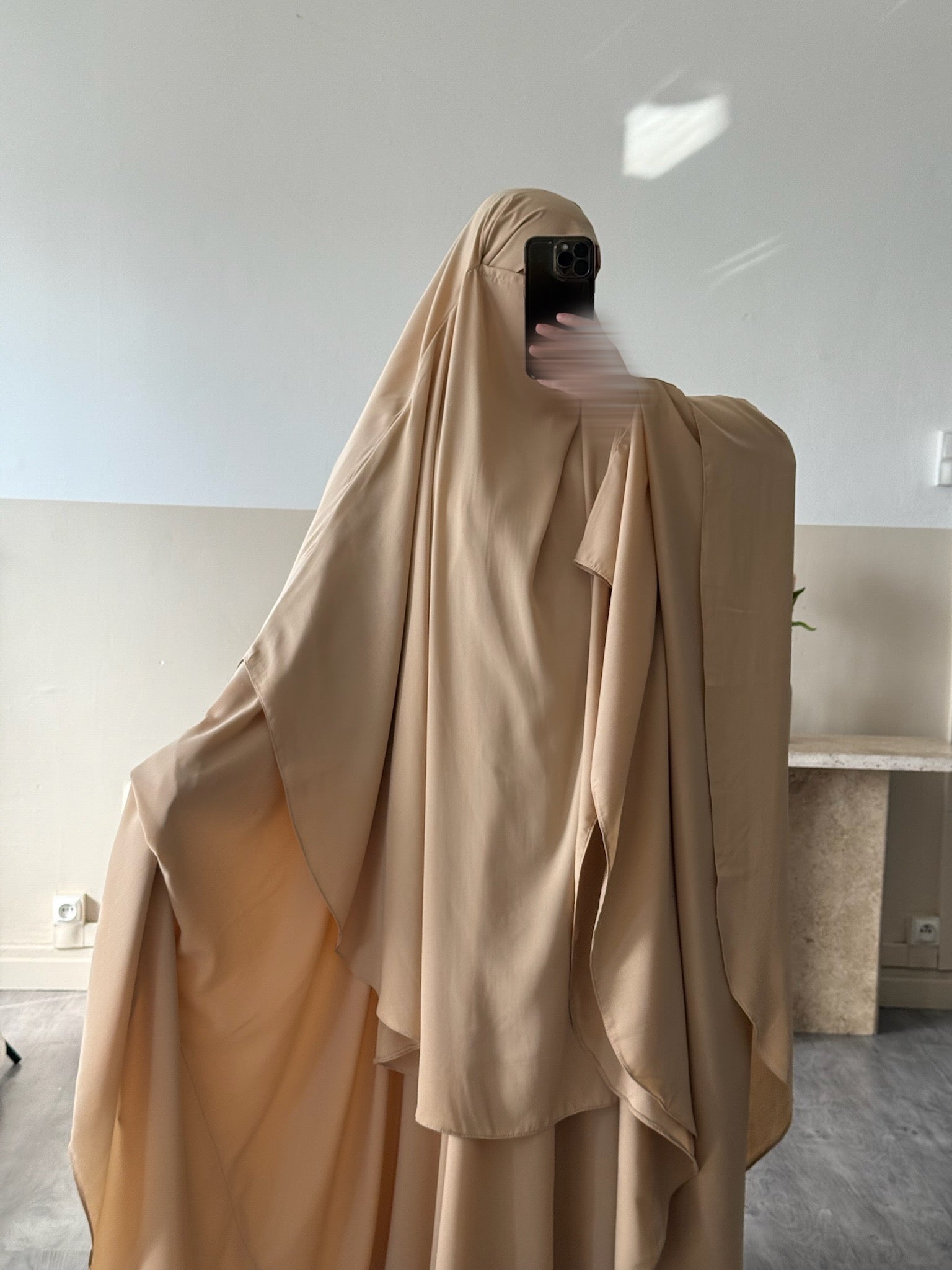 Khimar rounded Maleeka (Whool Peach)