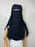 Charger l'image dans la visionneuse de la galerie, Niqab/sitar Zahra casquette sans fil Lycra Noir