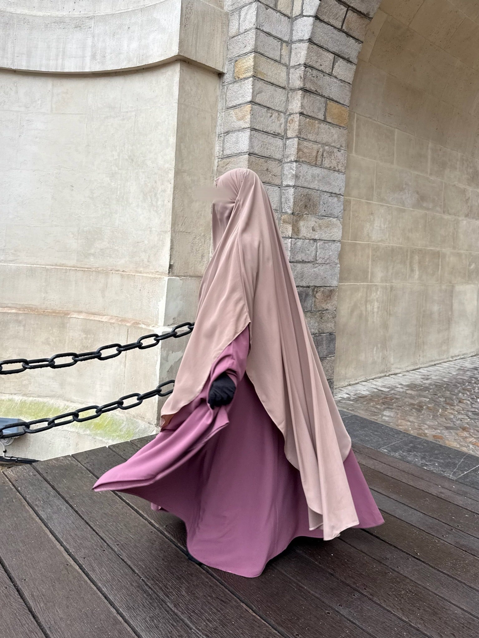 Khimar arrondi Maleeka T2 150cm (Whool Peach)