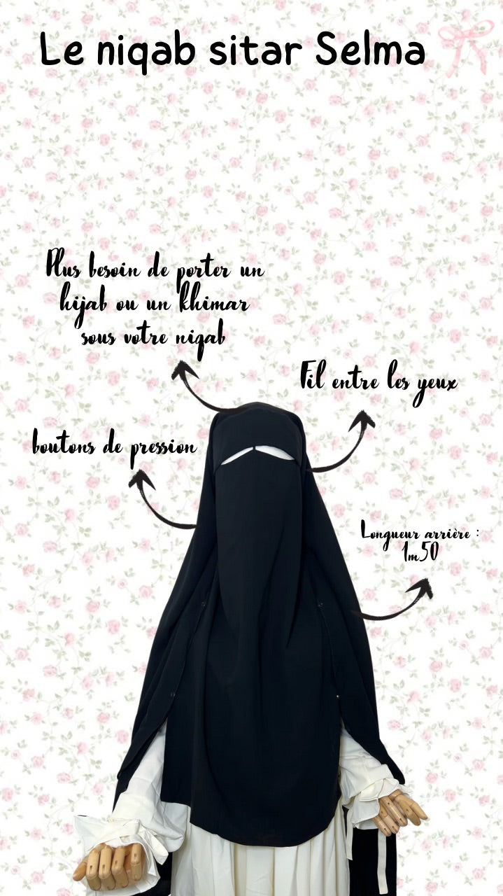 Niqab/Sitar Salma casquette boutons de pression