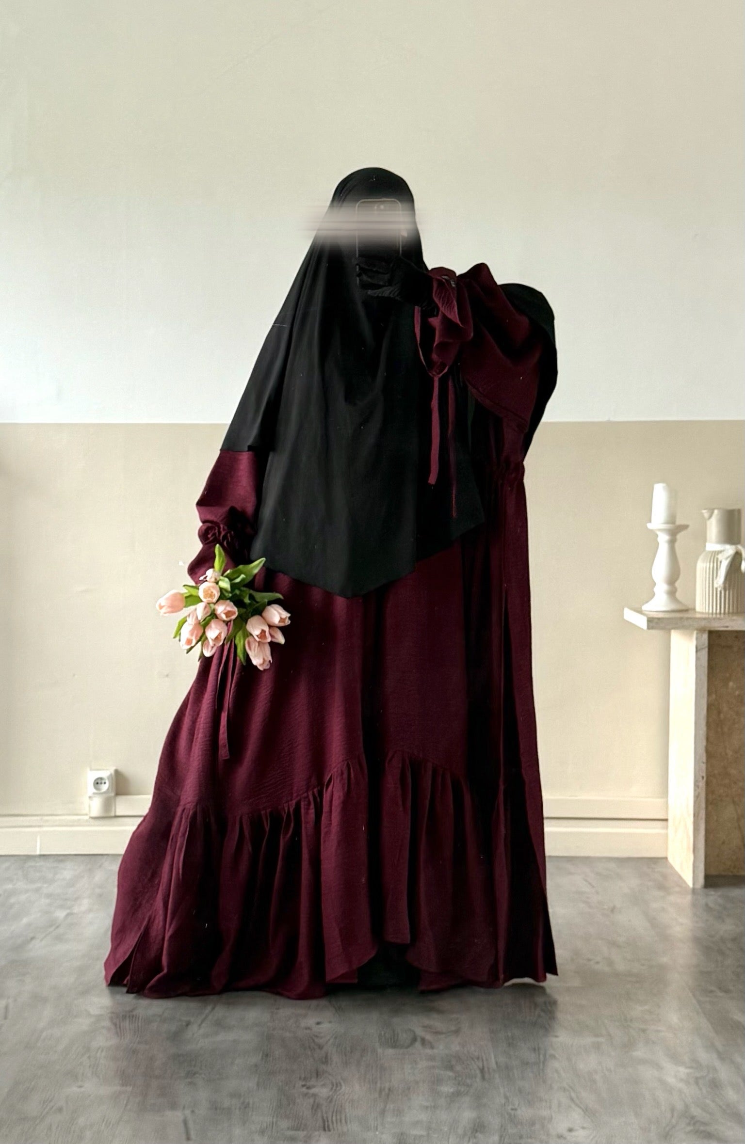 Set Imany Kimono effet Lin + sous abaya