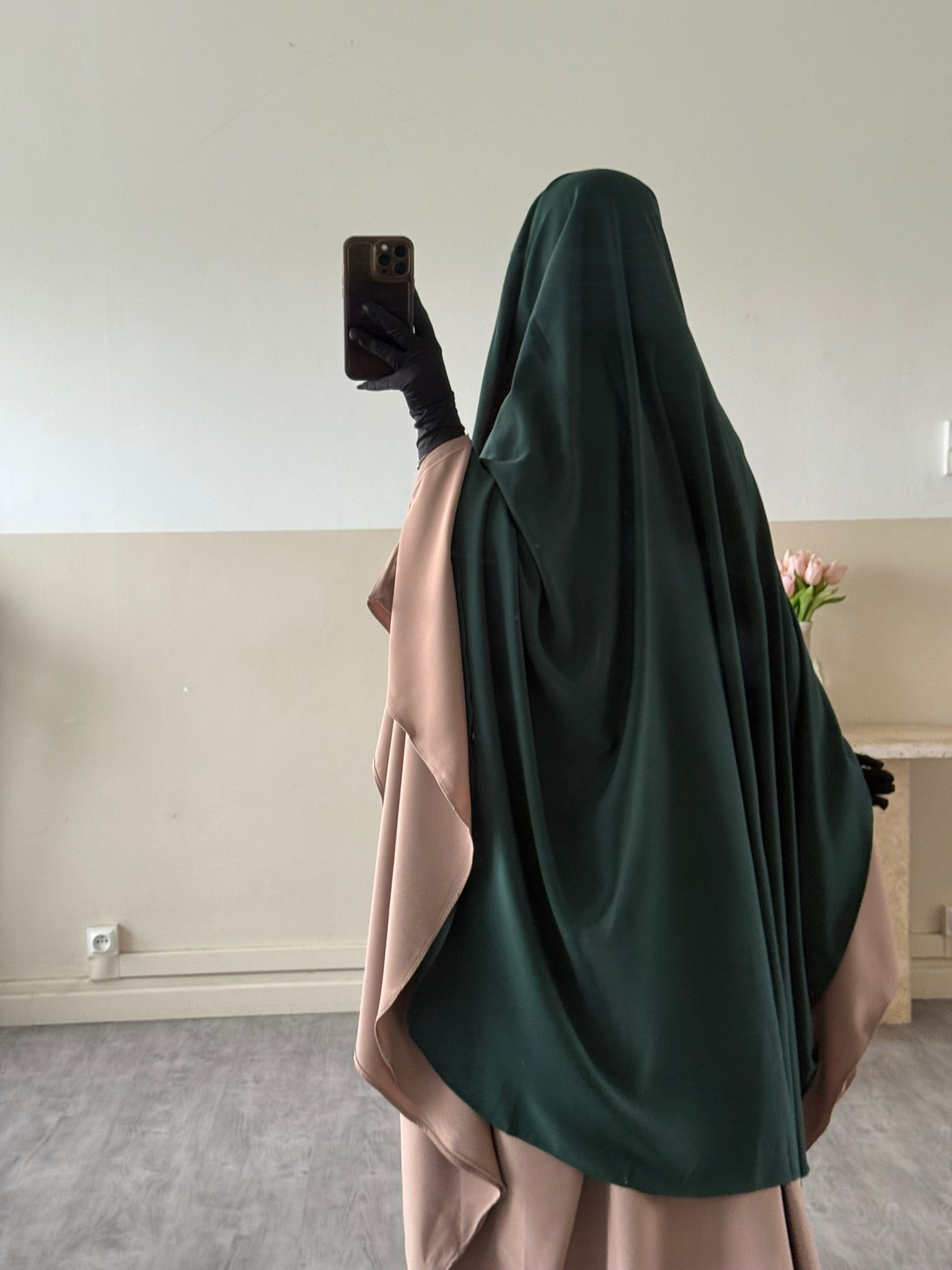 Khimar arrondi Maleeka T2  150cm (Soie de médine)