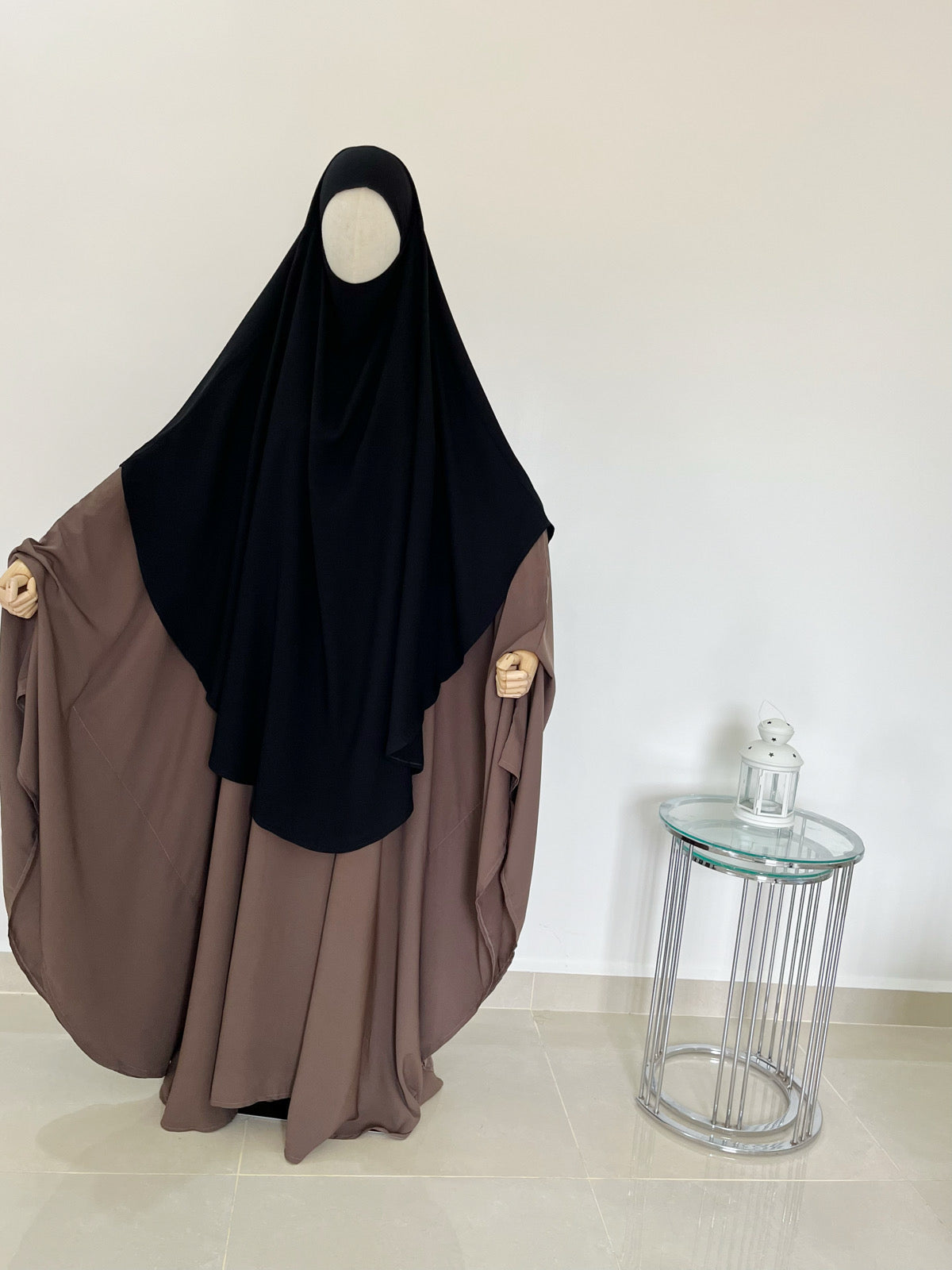 Khimar abgerundeter Maleeka (Whool-Pfirsich)