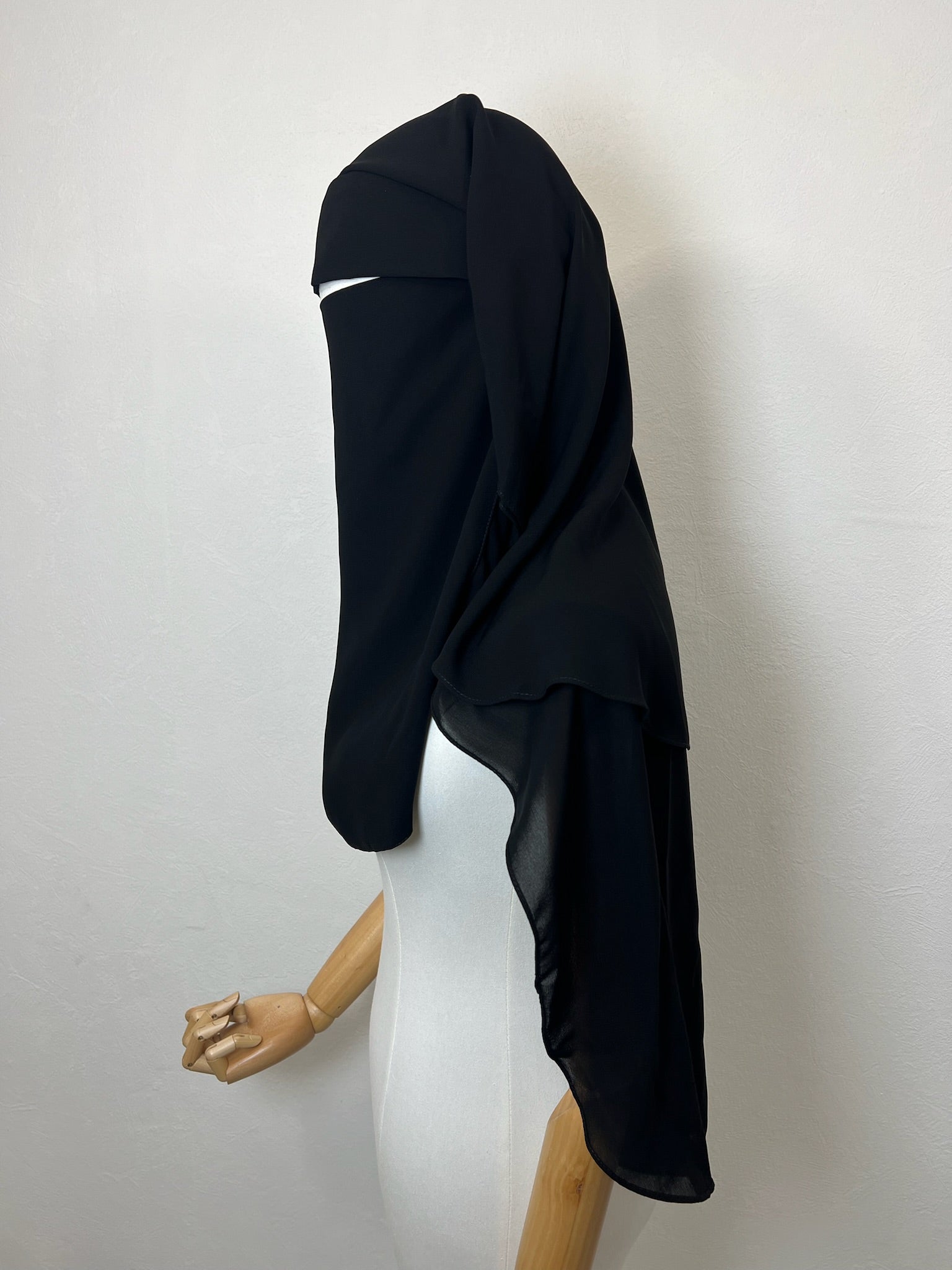 Niqab/Sitar Haya Pull down 3 voiles 90cm Noir