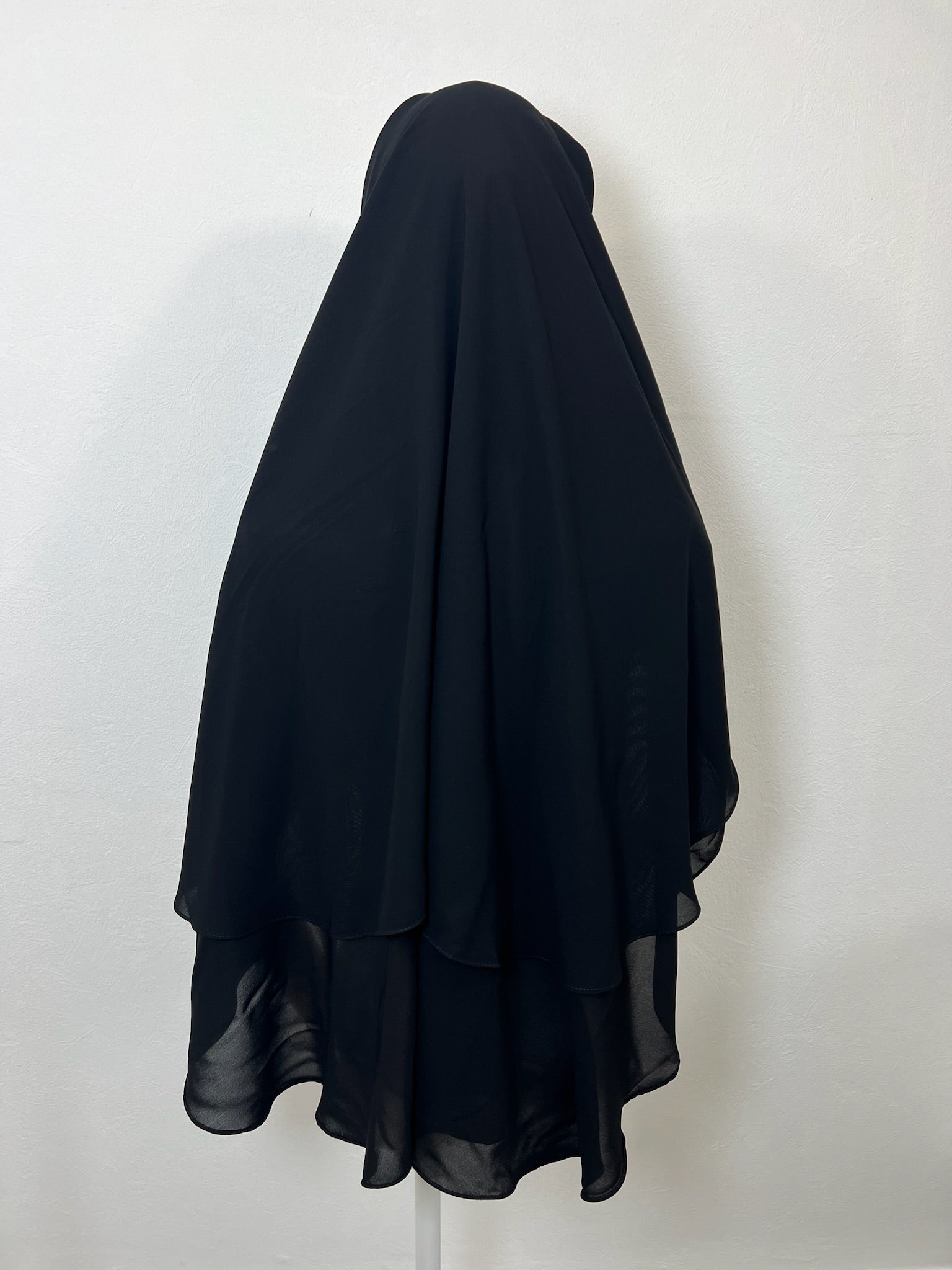 Niqab Tahira arrondi long casquette Noir