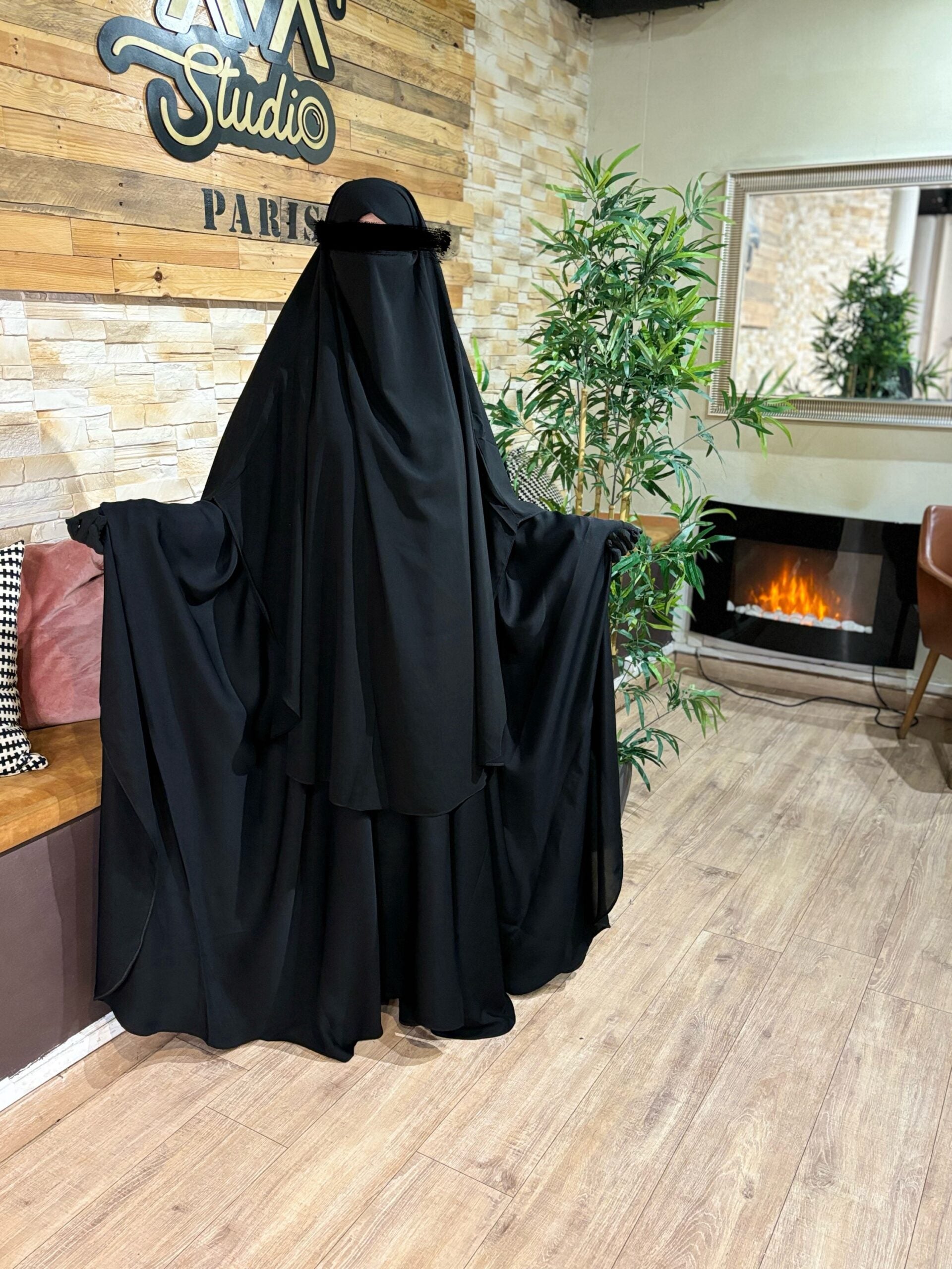 Khimar abgerundeter Maleeka (Whool-Pfirsich)