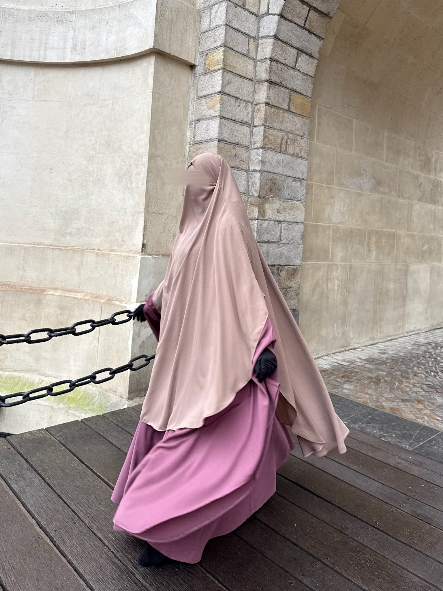 Khimar arrondi Maleeka T1 140cm (Whool Peach)