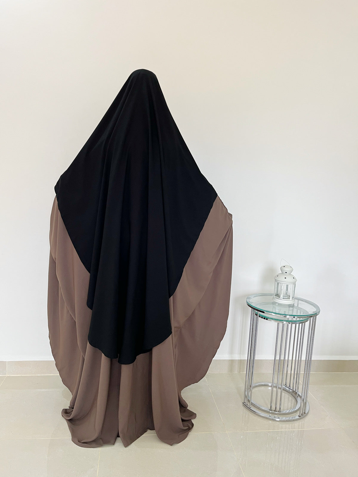 Khimar abgerundeter Maleeka (Whool-Pfirsich)