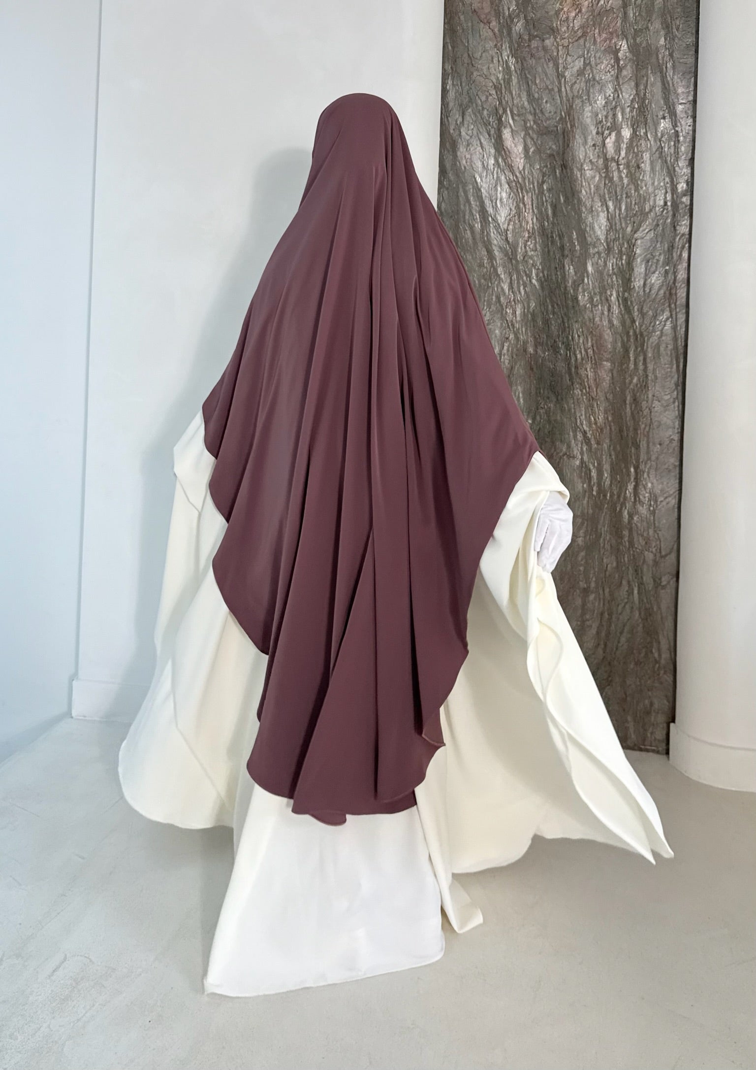 Khimar arrondi Maleeka T1   140cm (Soie de médine)