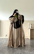 Load image into Gallery viewer, Set Imany Kimono effet Lin + sous abaya
