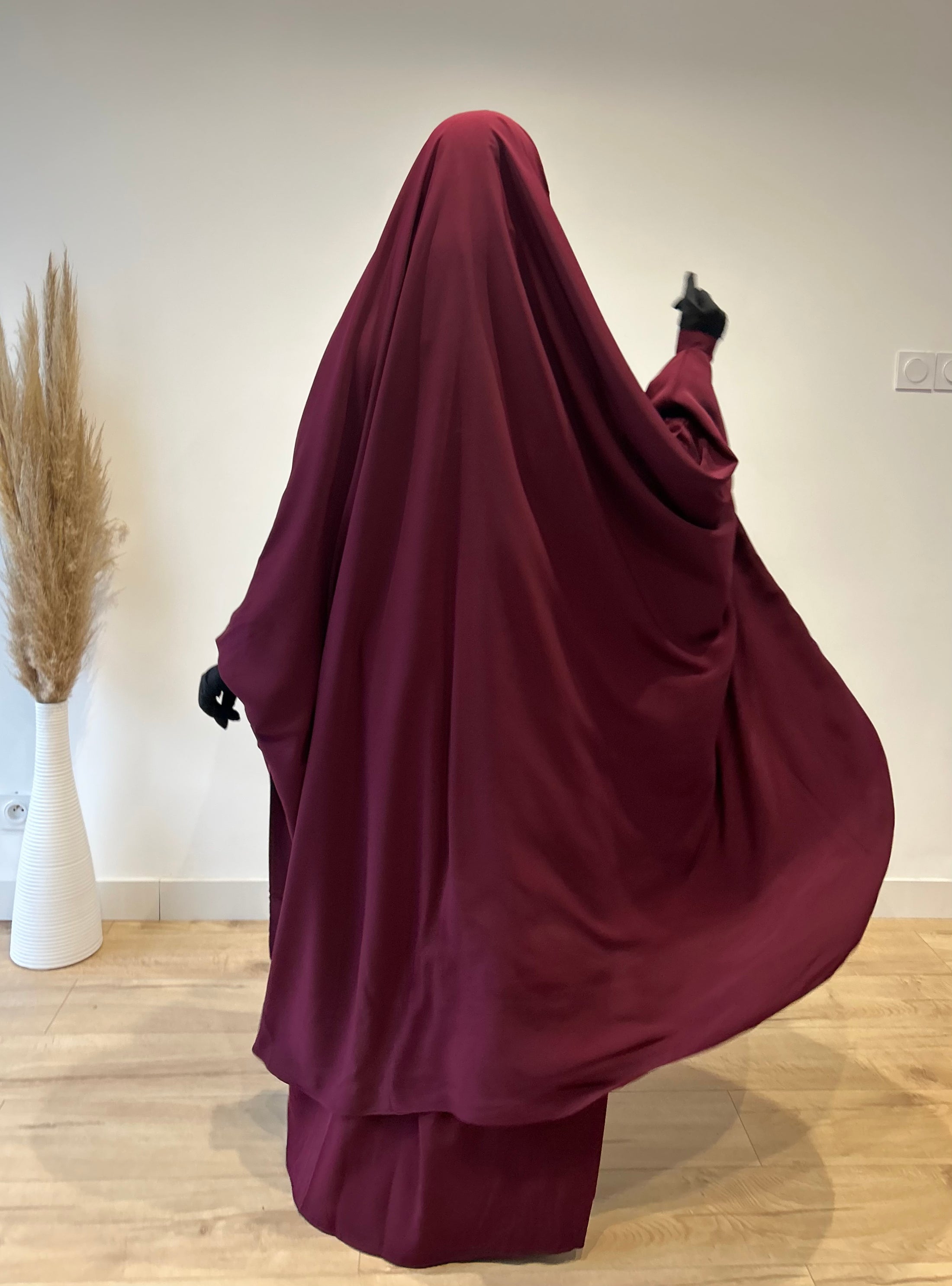 Jilbab 2 pièces Jupe Whool peach