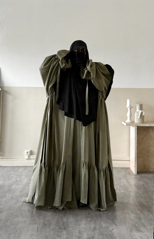 Set Imany Kimono effet Lin + sous abaya