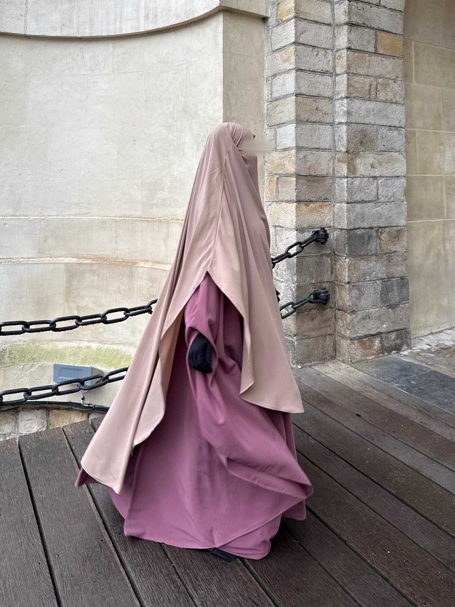 Abaya Maleeka Whool Peach