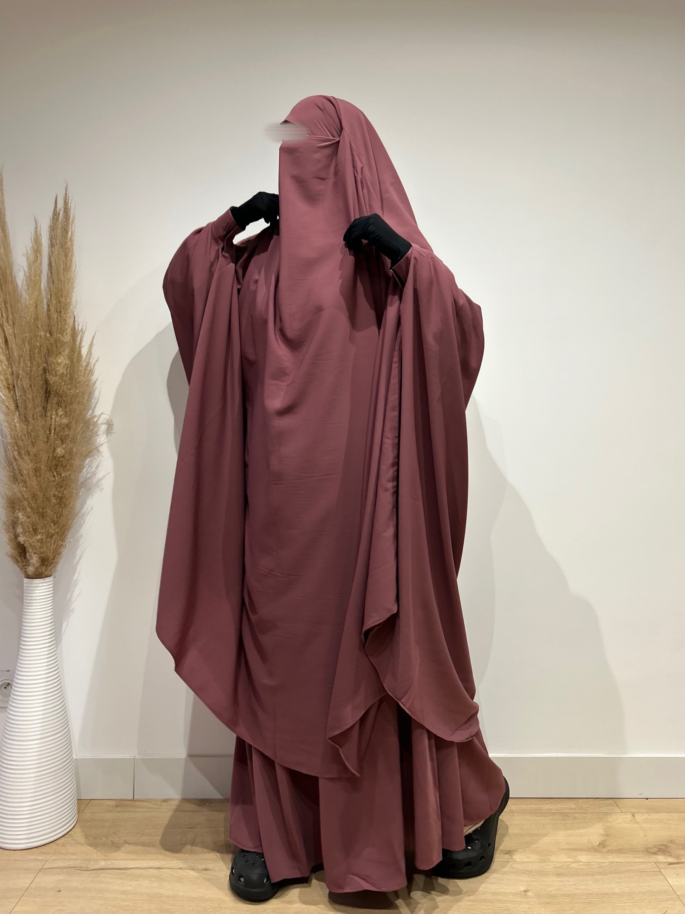 Jilbab 2 pièces Jupe Whool peach