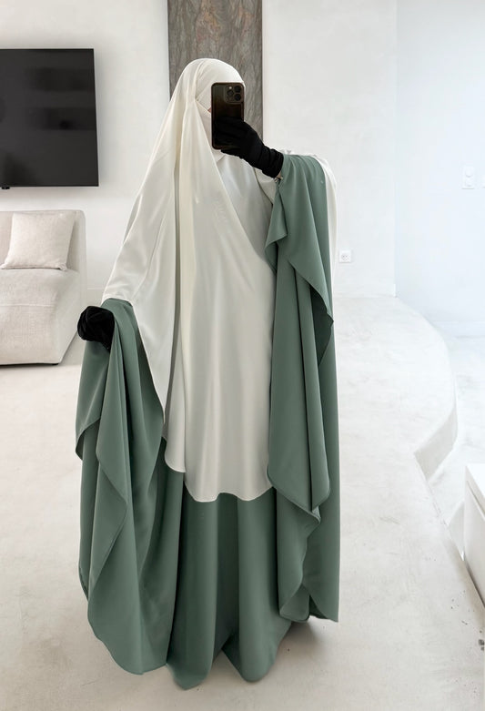 Khimar arrondi Maleeka T2  150cm (Soie de médine)