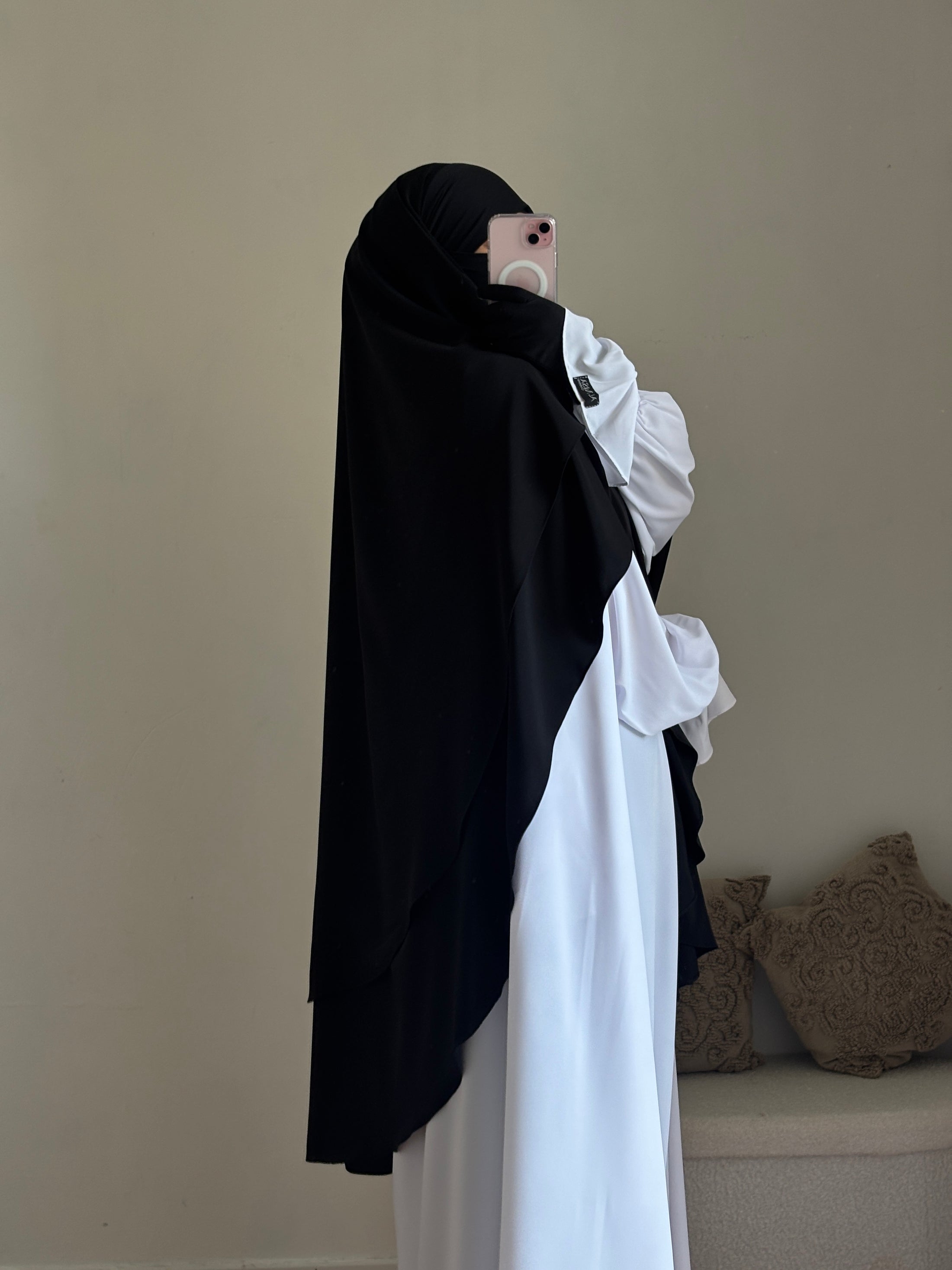 Khimar Hajar 2 voiles Soie de médine