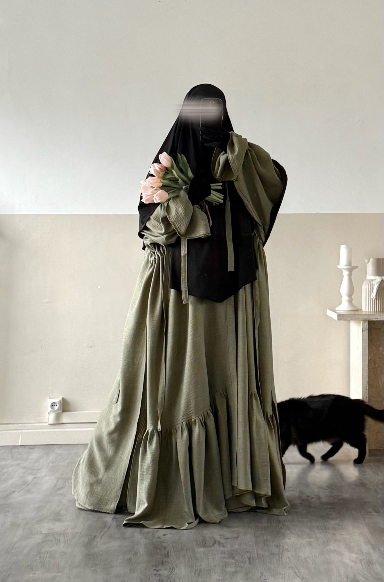 Set Imany Kimono effet Lin + sous abaya