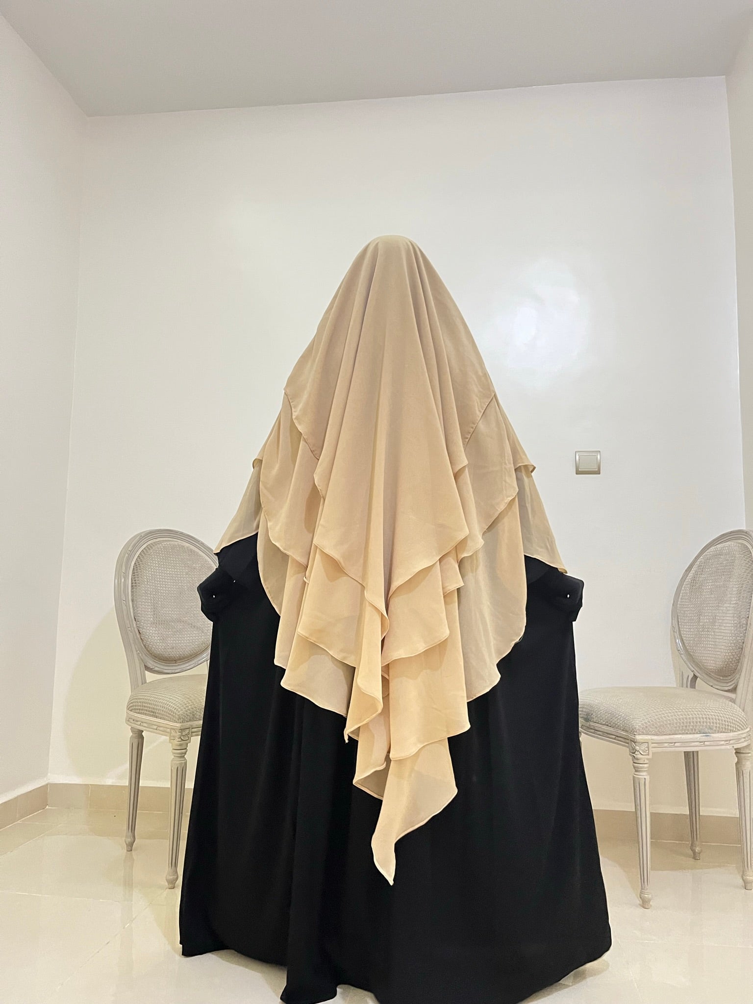 Khimar Tarha 3 voiles pointu Mousseline