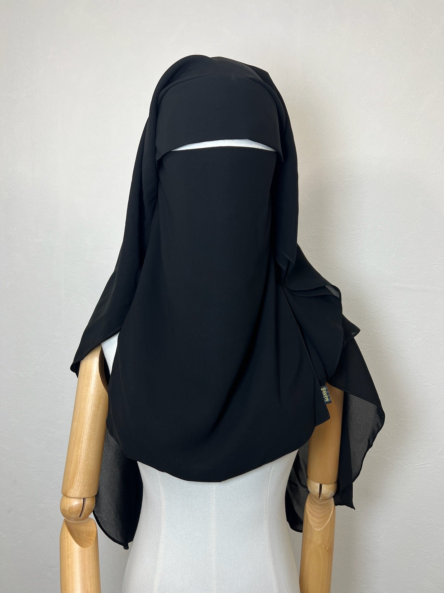 Niqab/Sitar Haya Pull down 3 voiles 90cm Noir