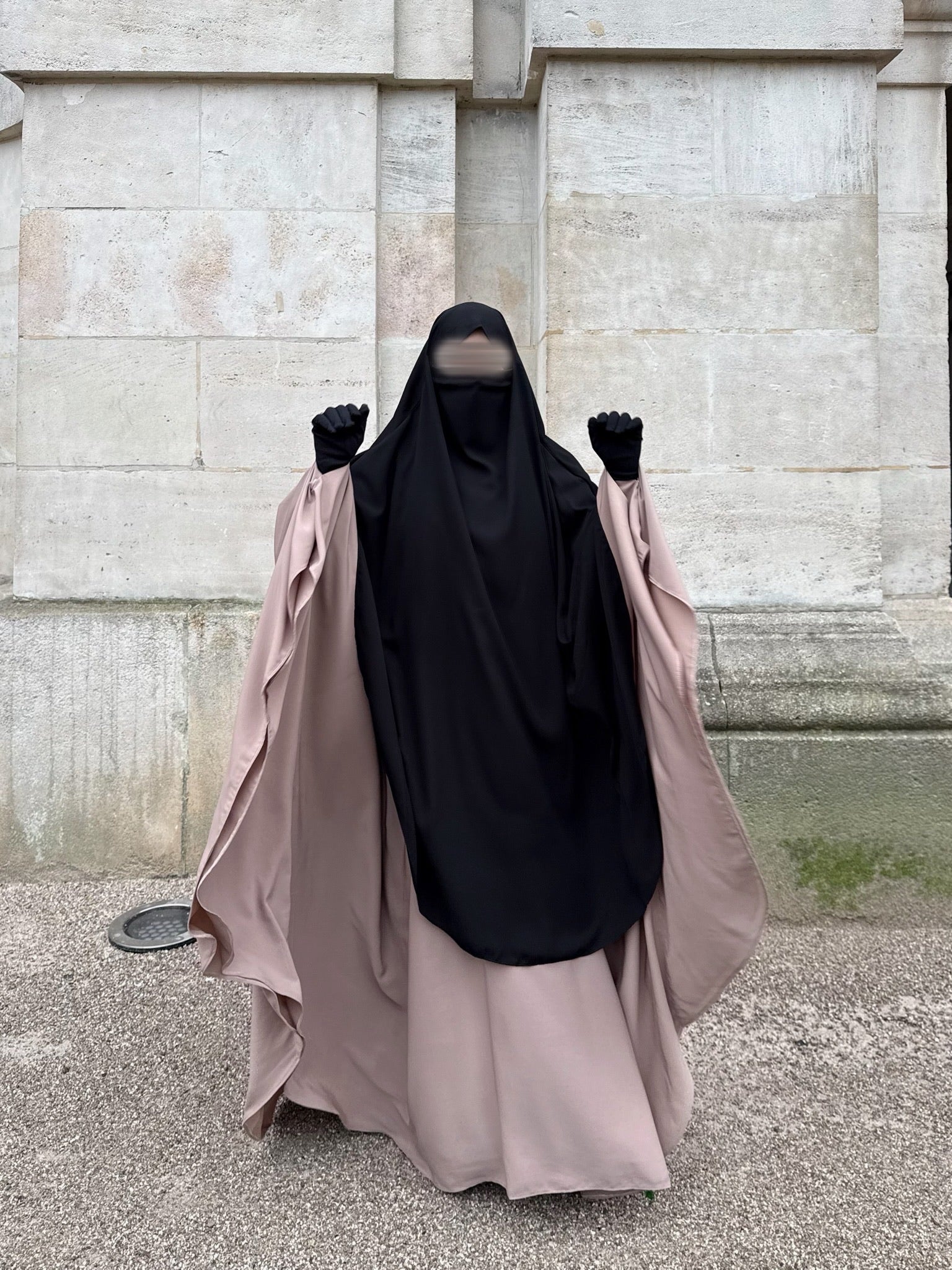 Khimar arrondi Maleeka T1 140cm (Whool Peach)