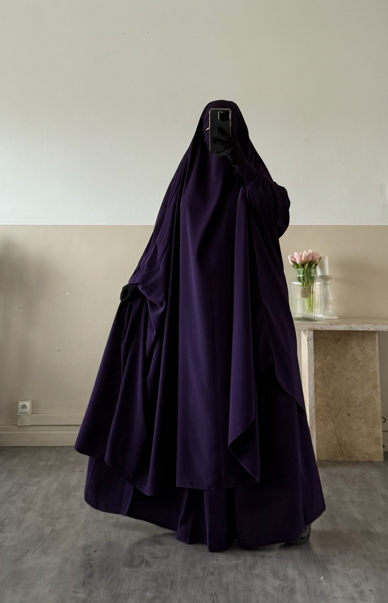 Jilbab 2 pièces Jupe Whool peach