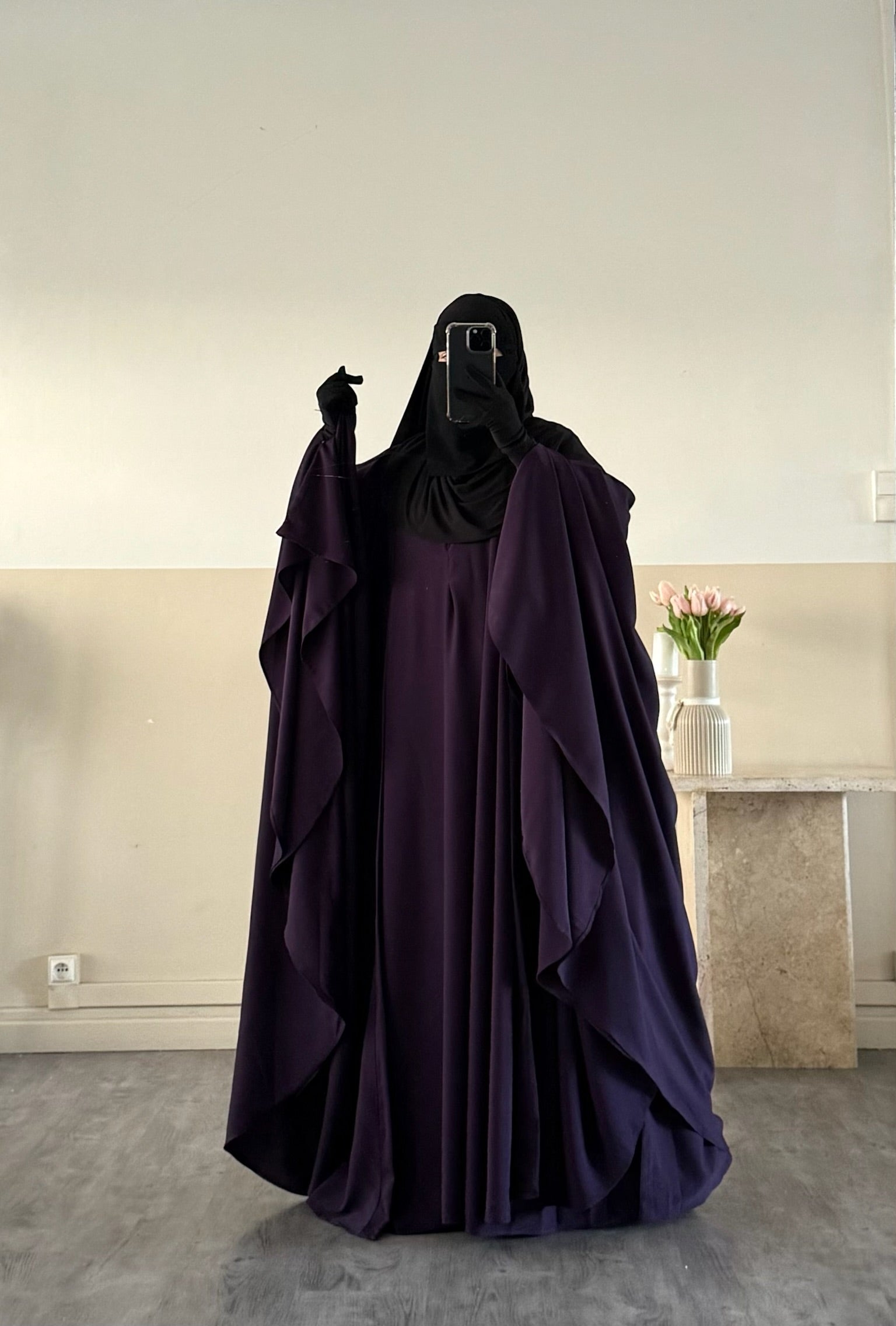 Set Maleeka kimono + sous abaya Soie de médine