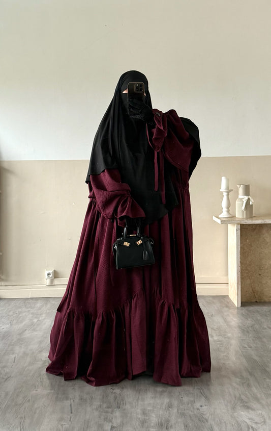 Set Imany Kimono effet Lin + sous abaya