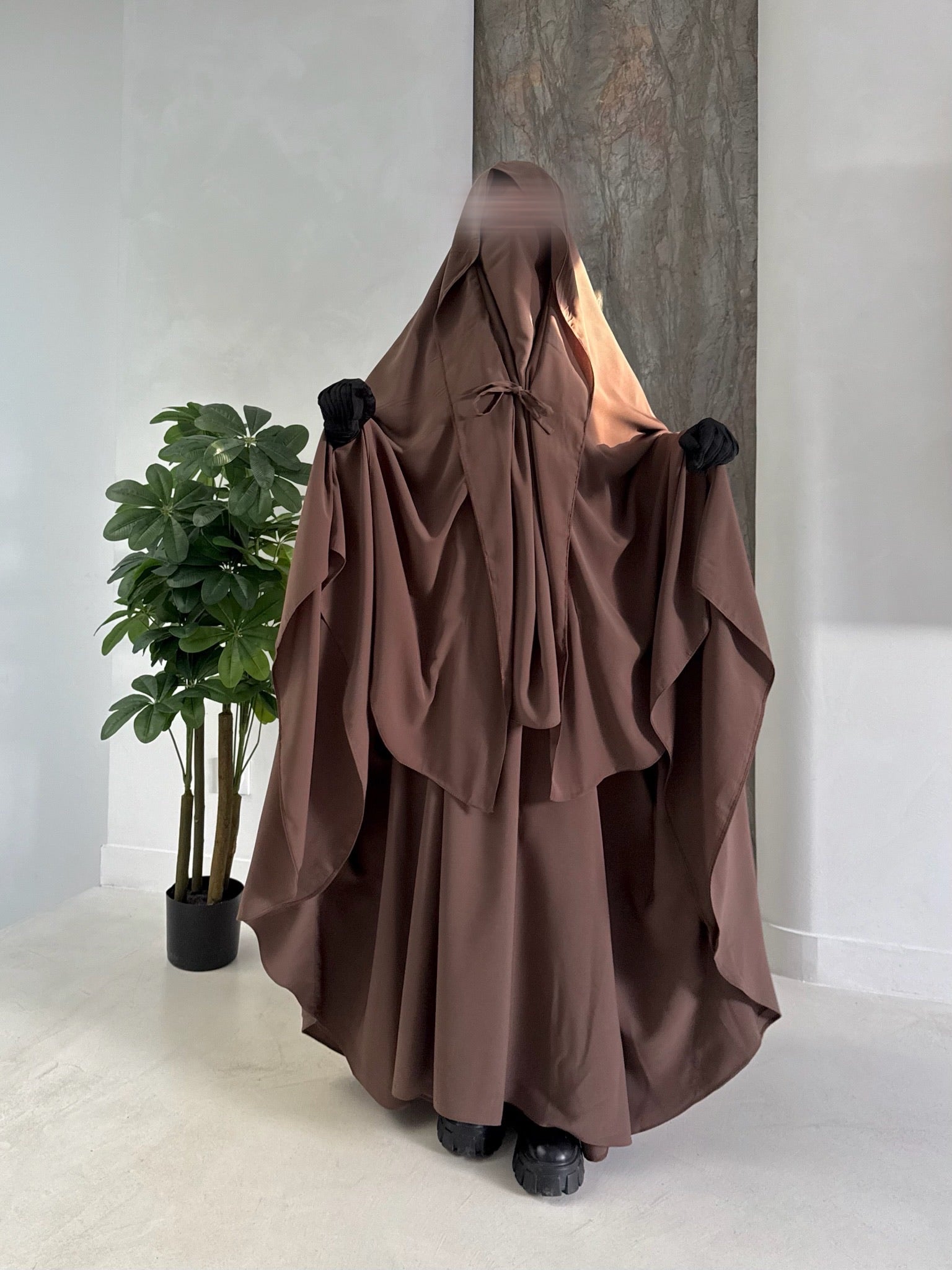 Abaya Maleeka Whool Peach