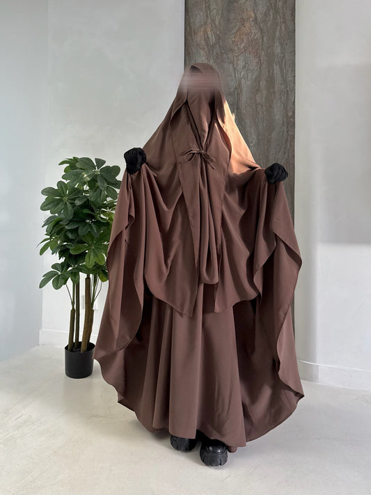 Abaya Maleeka Whool Peach