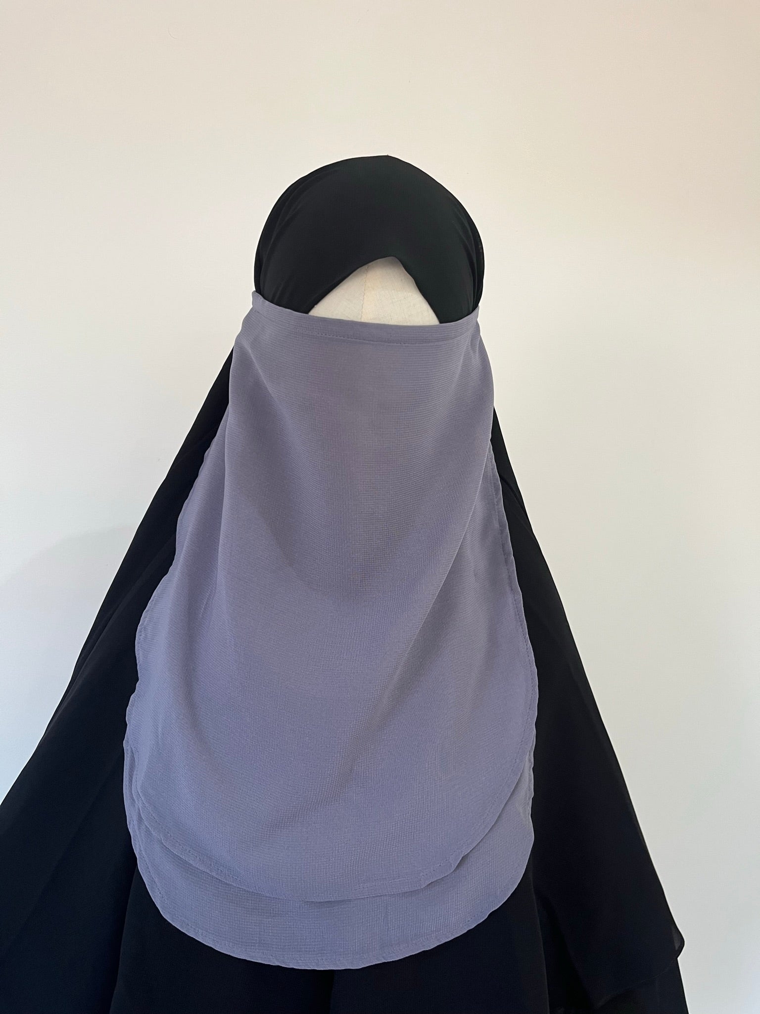 Half niqab Mousseline 2 voiles