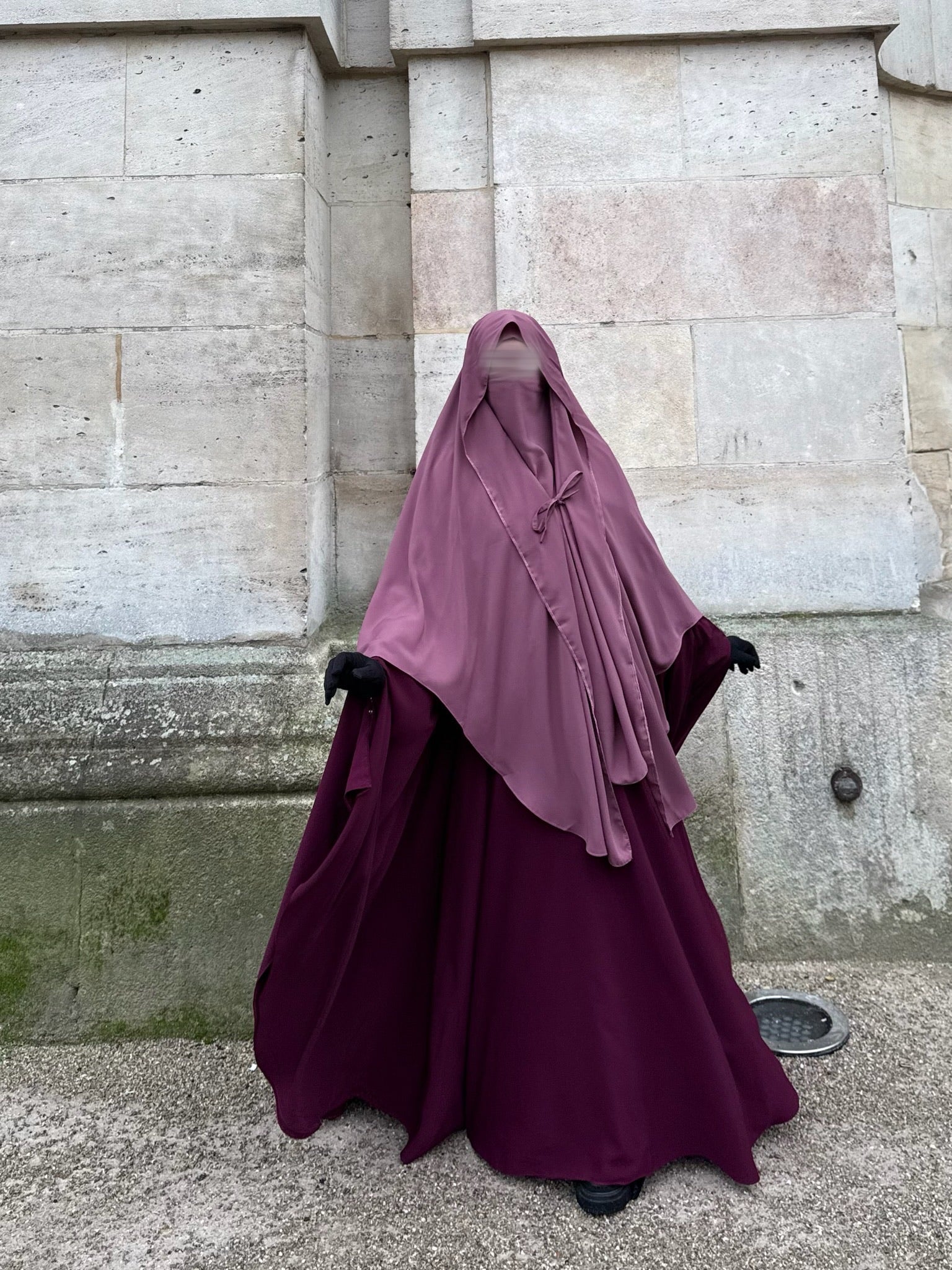 Abaya Maleeka Whool Peach