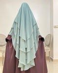 Cargar la imagen en la vista de la galería, Khimar Tarha 3 voiles arrondi Mousseline
