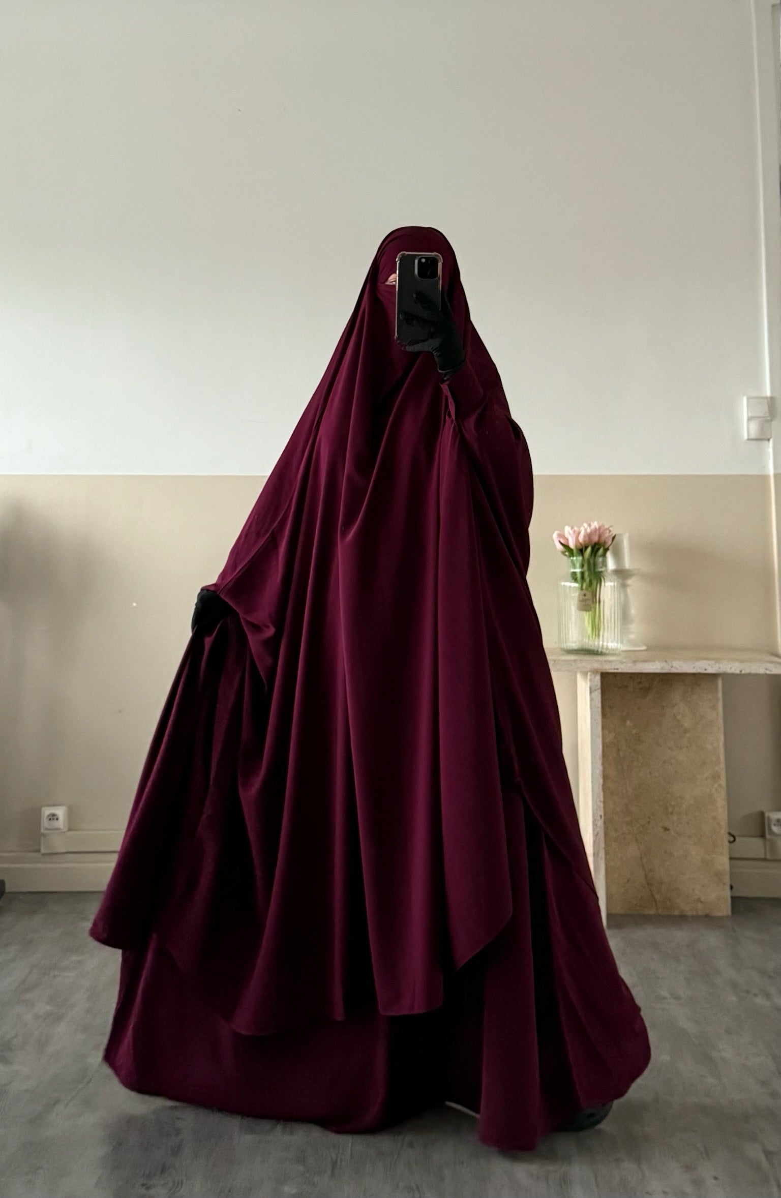 Jilbab 2 pièces Jupe Whool peach