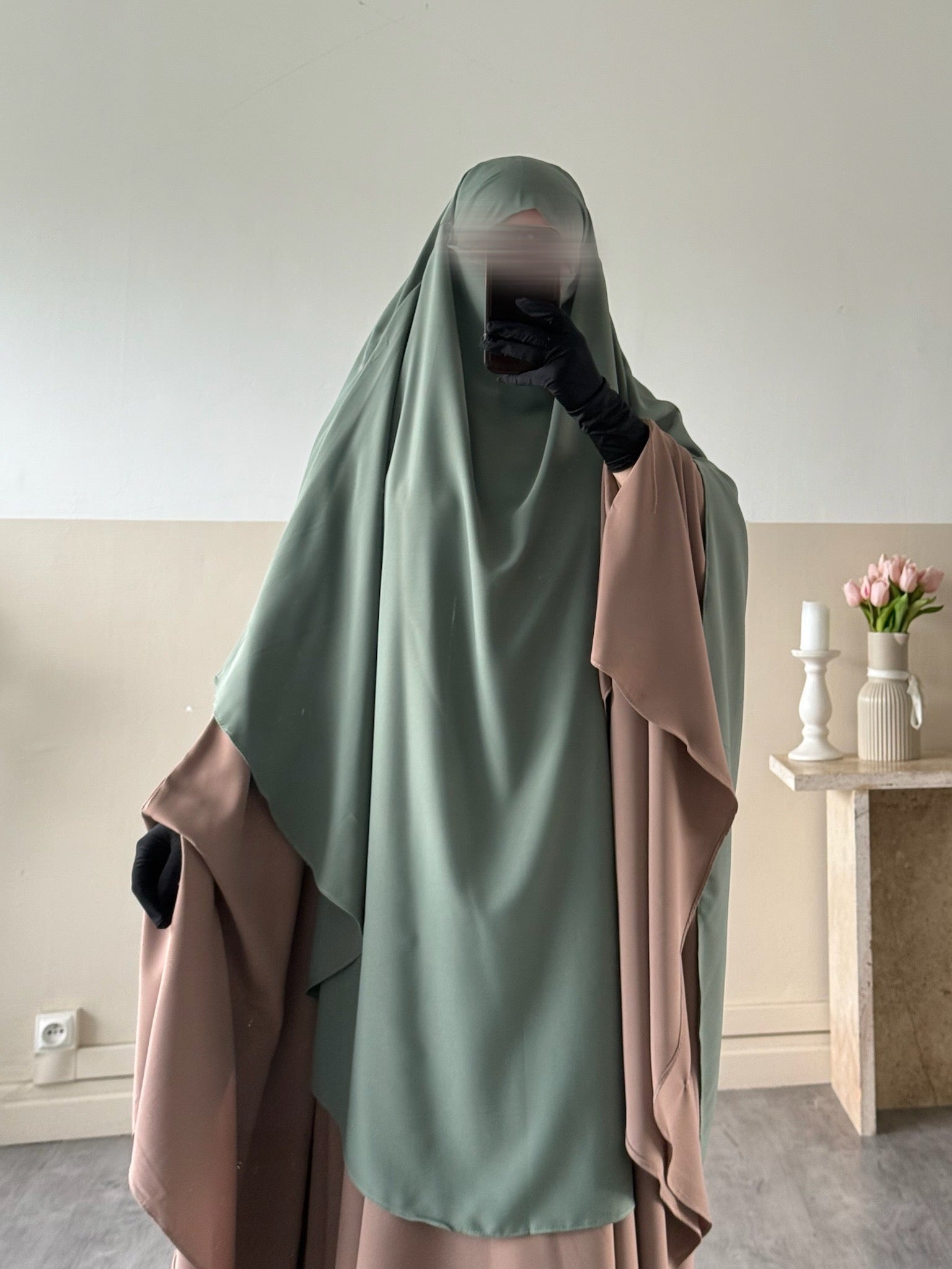 Khimar arrondi Maleeka T2  150cm (Soie de médine)