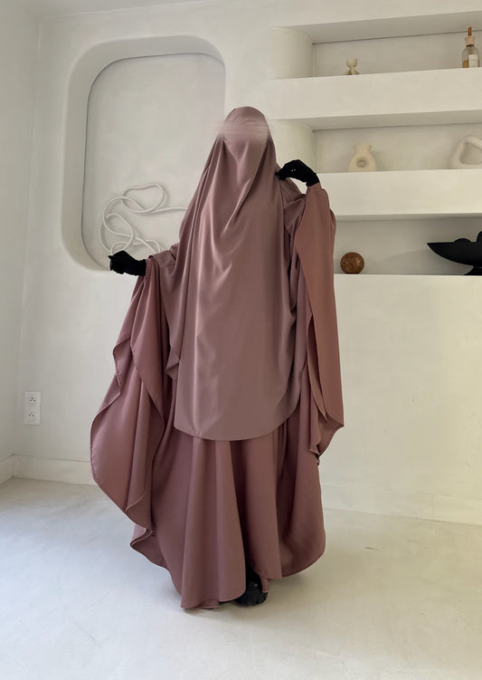 Khimar arrondi Maleeka T1   140cm (Soie de médine)