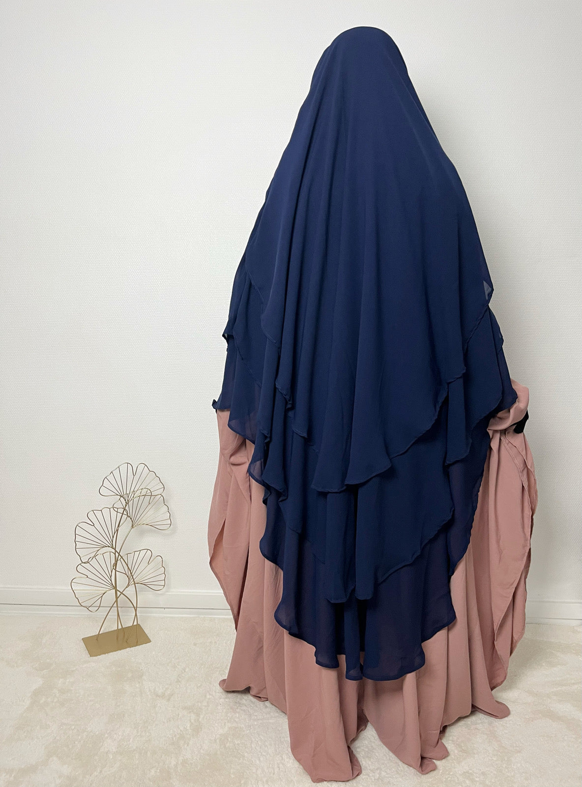 Khimar Tarha 3 voiles arrondi Mousseline