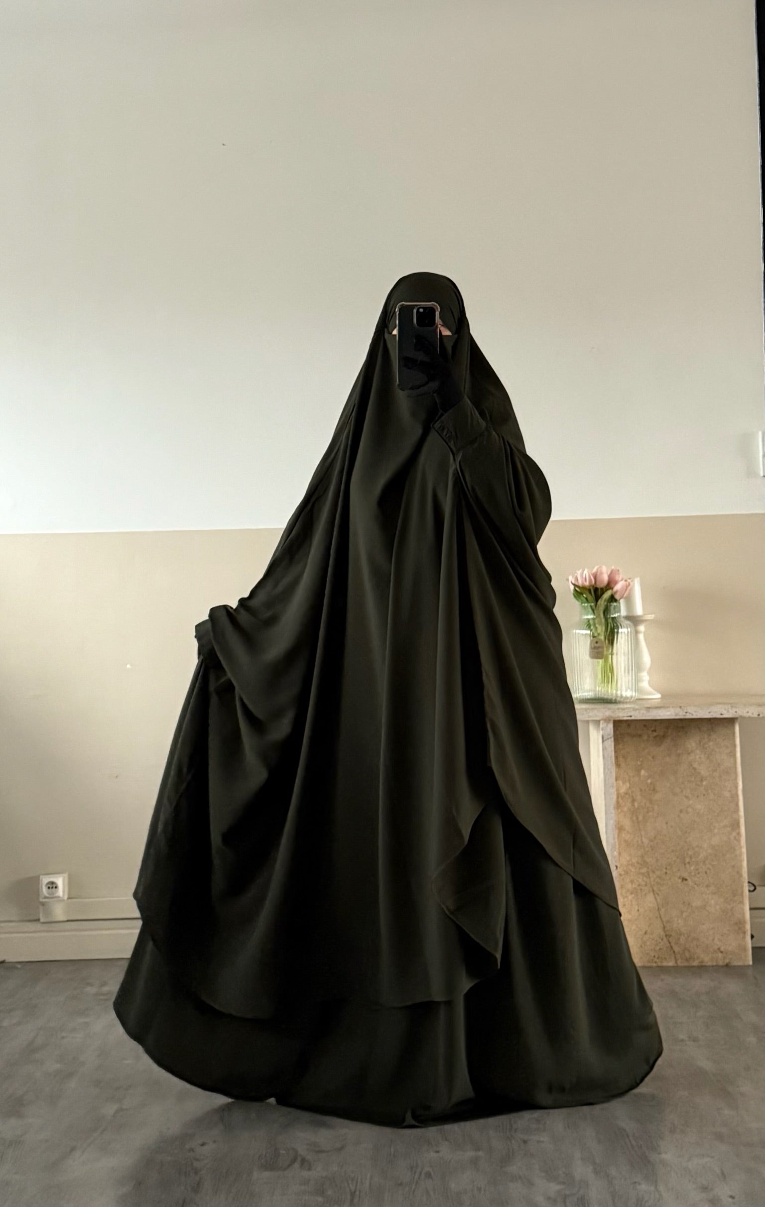 Jilbab 2 pièces Jupe Whool peach