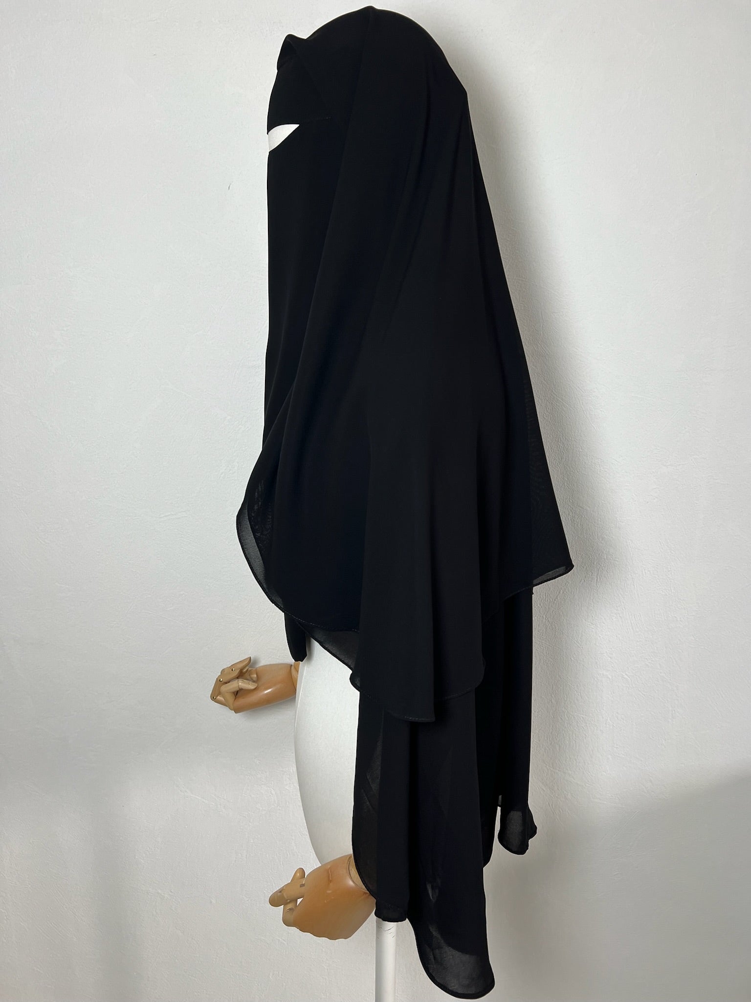 Niqab/Sitar Tahira arrondi long Noir