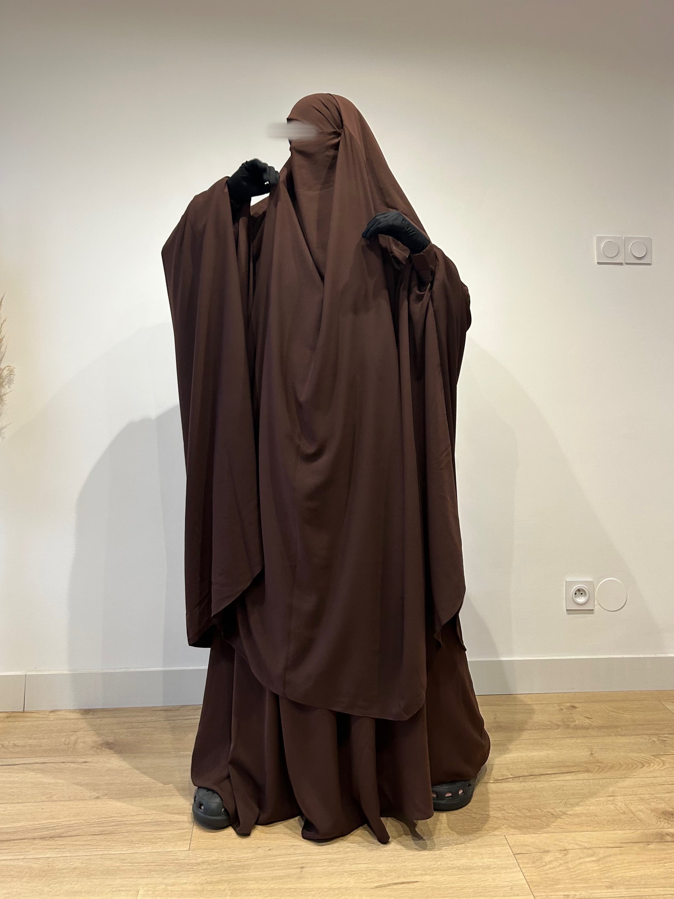 Jilbab 2 pièces Jupe Whool peach