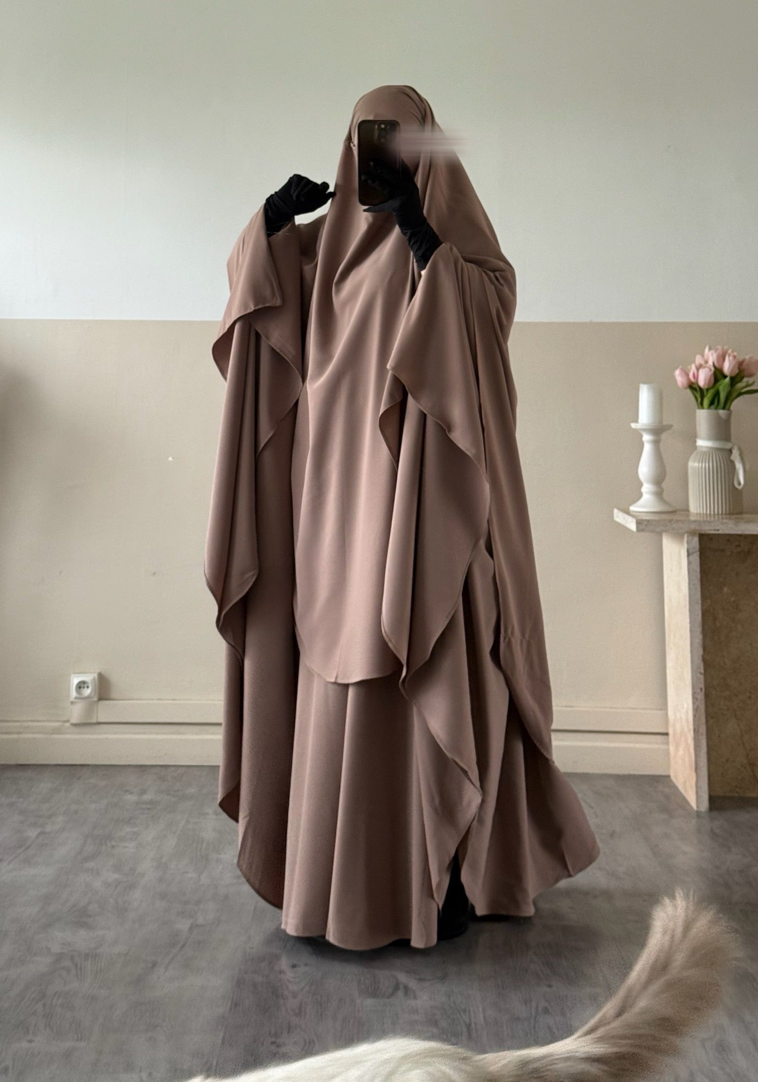 Khimar arrondi Maleeka T2  150cm (Soie de médine)