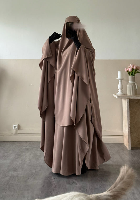 Khimar arrondi Maleeka T2  150cm (Soie de médine)