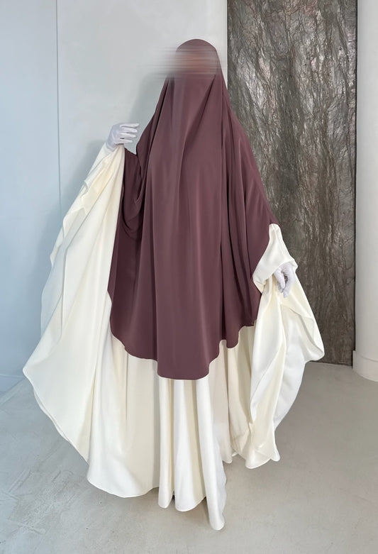 Khimar arrondi Maleeka T1   140cm (Soie de médine)