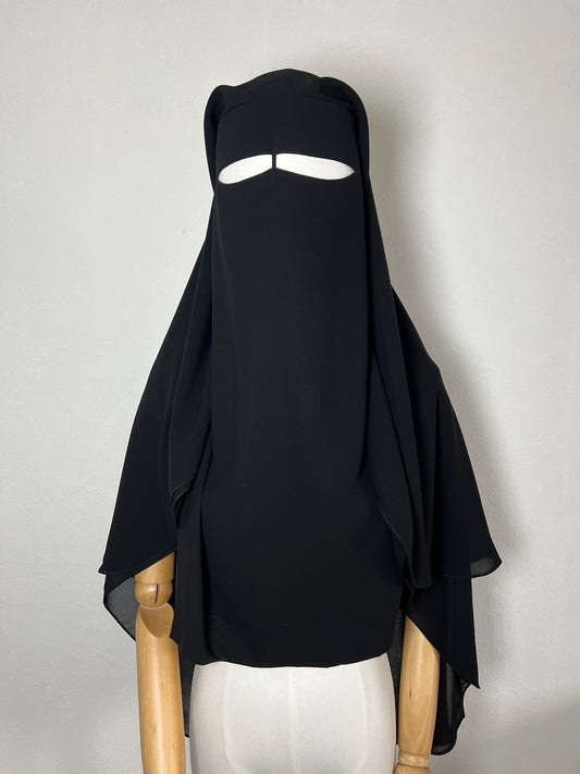 Niqab/Sitar Tahira arrondi long Noir