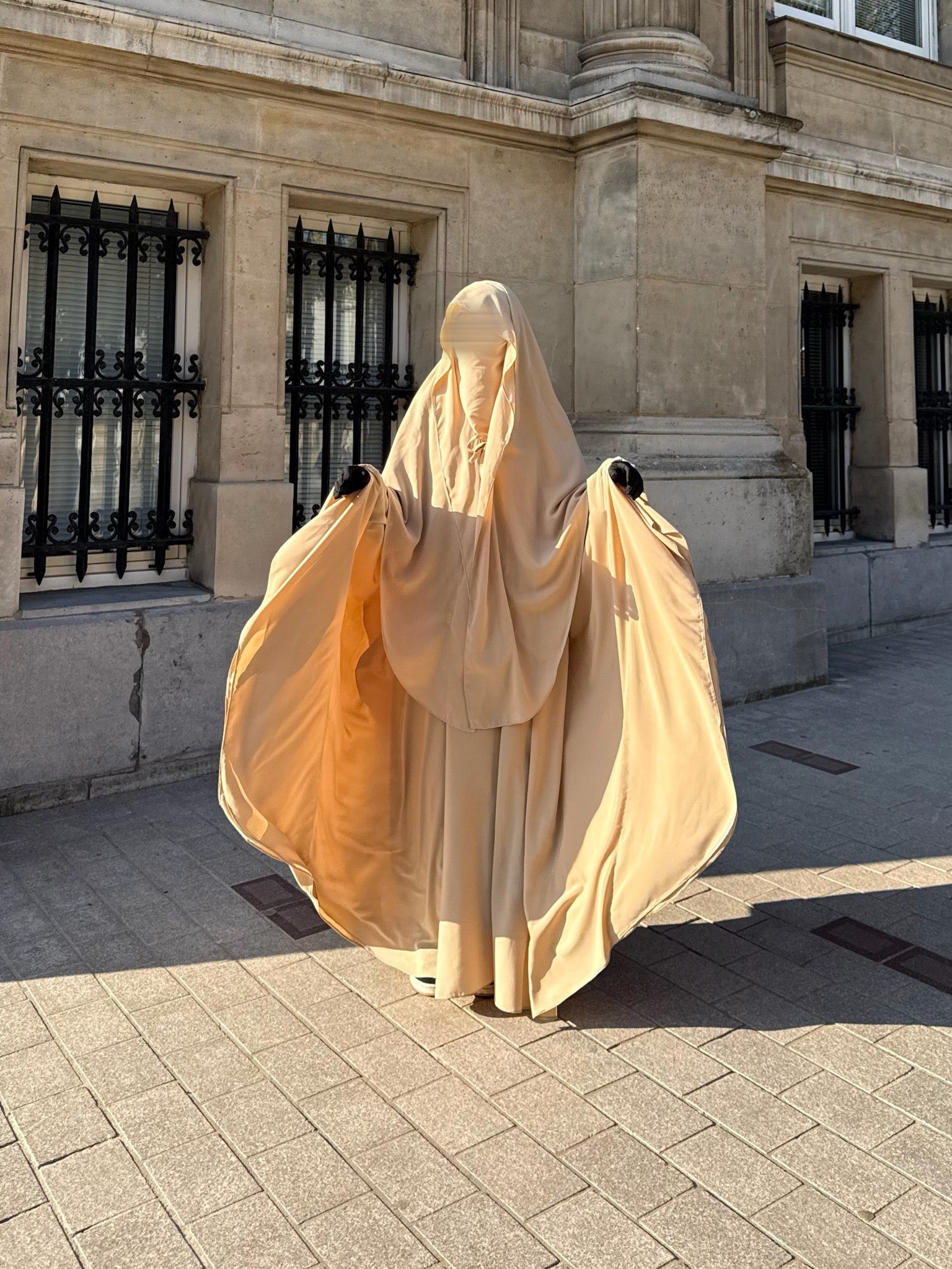 Abaya Maleeka Whool Peach
