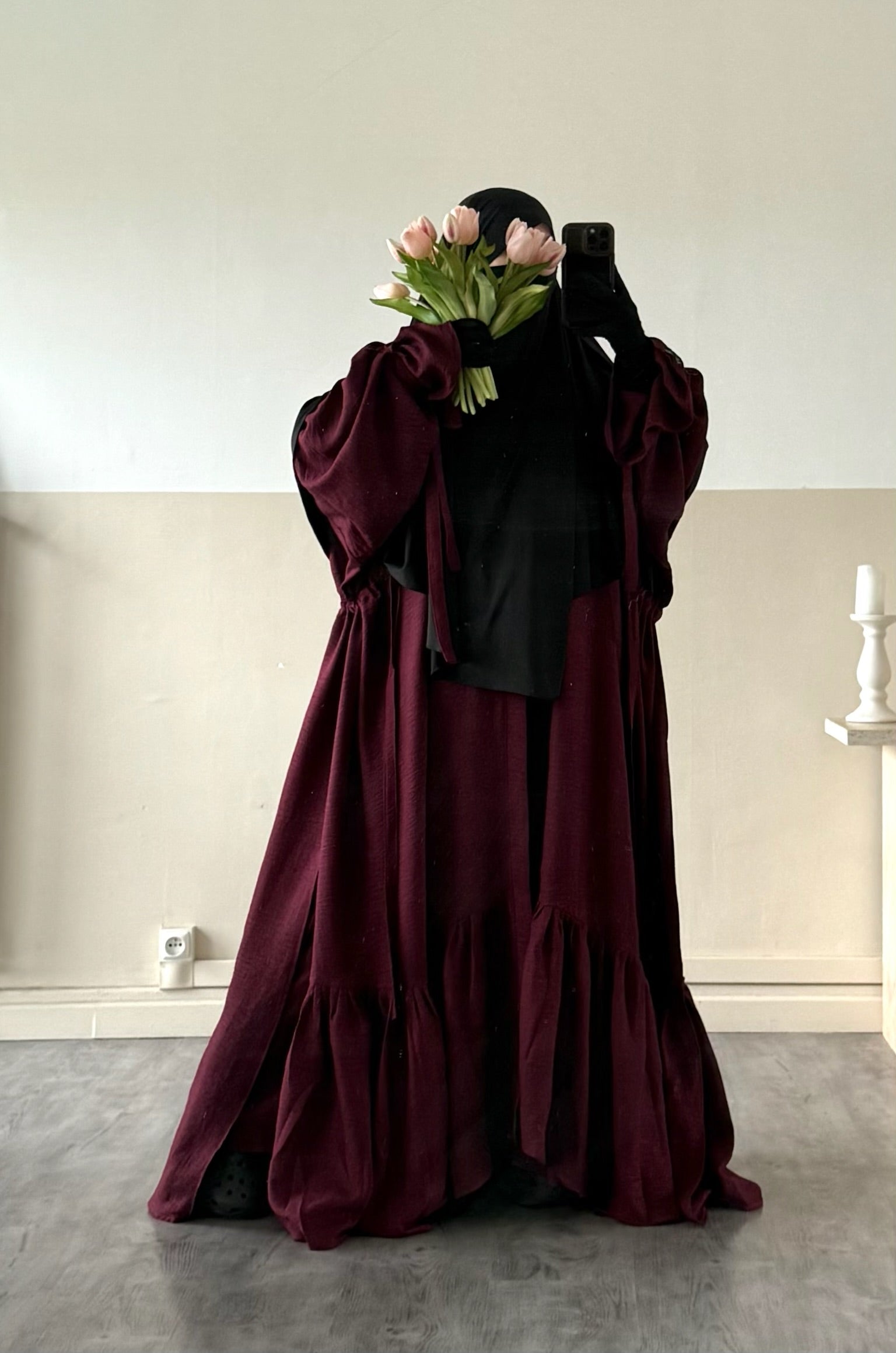 Set Imany Kimono effet Lin + sous abaya