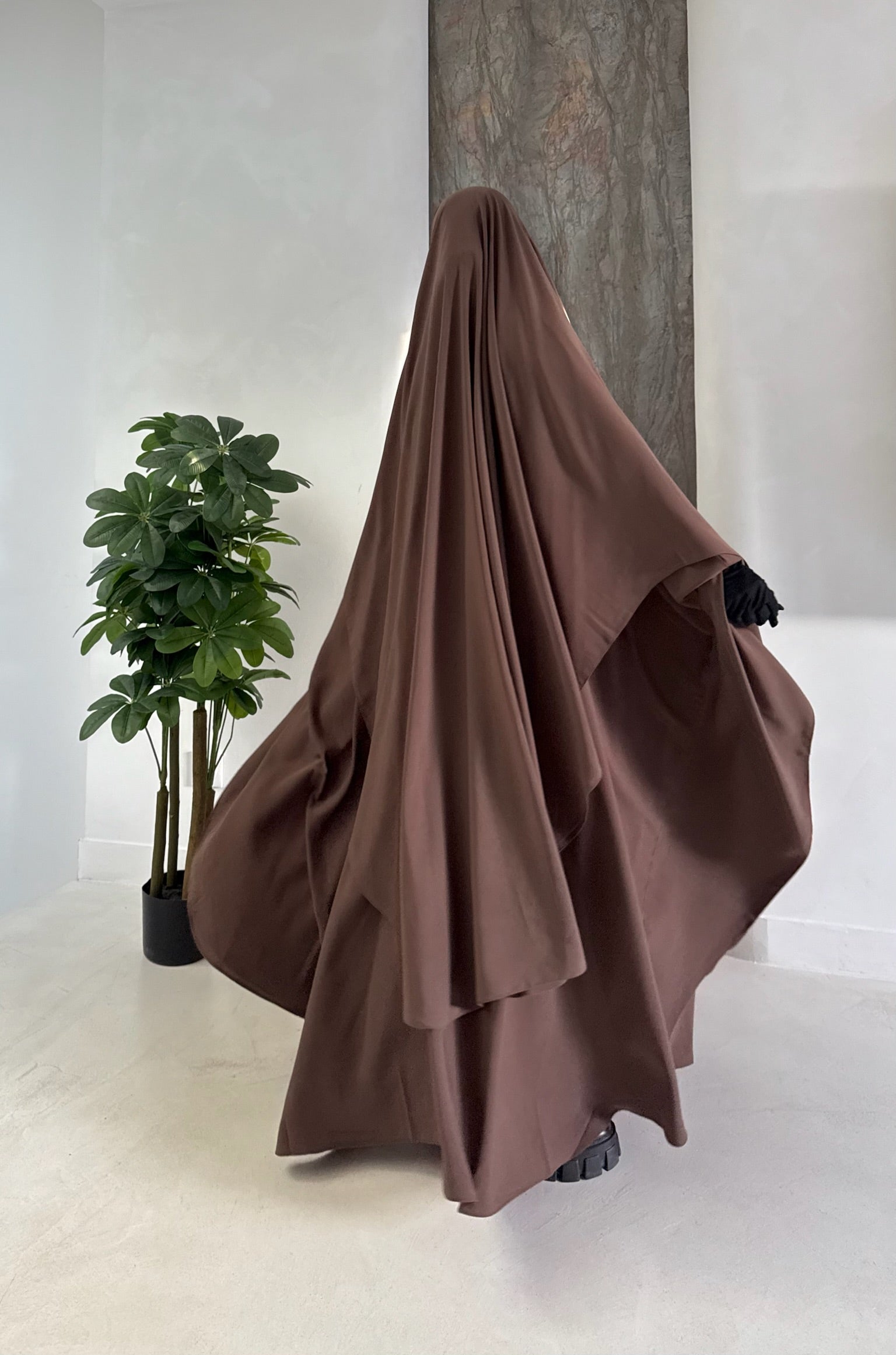 Khimar arrondi Maleeka 150cm (Whool Peach)