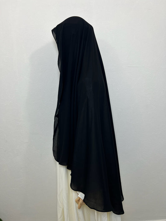 Cape à nouer Farasha courte + Niqab pull down Noir