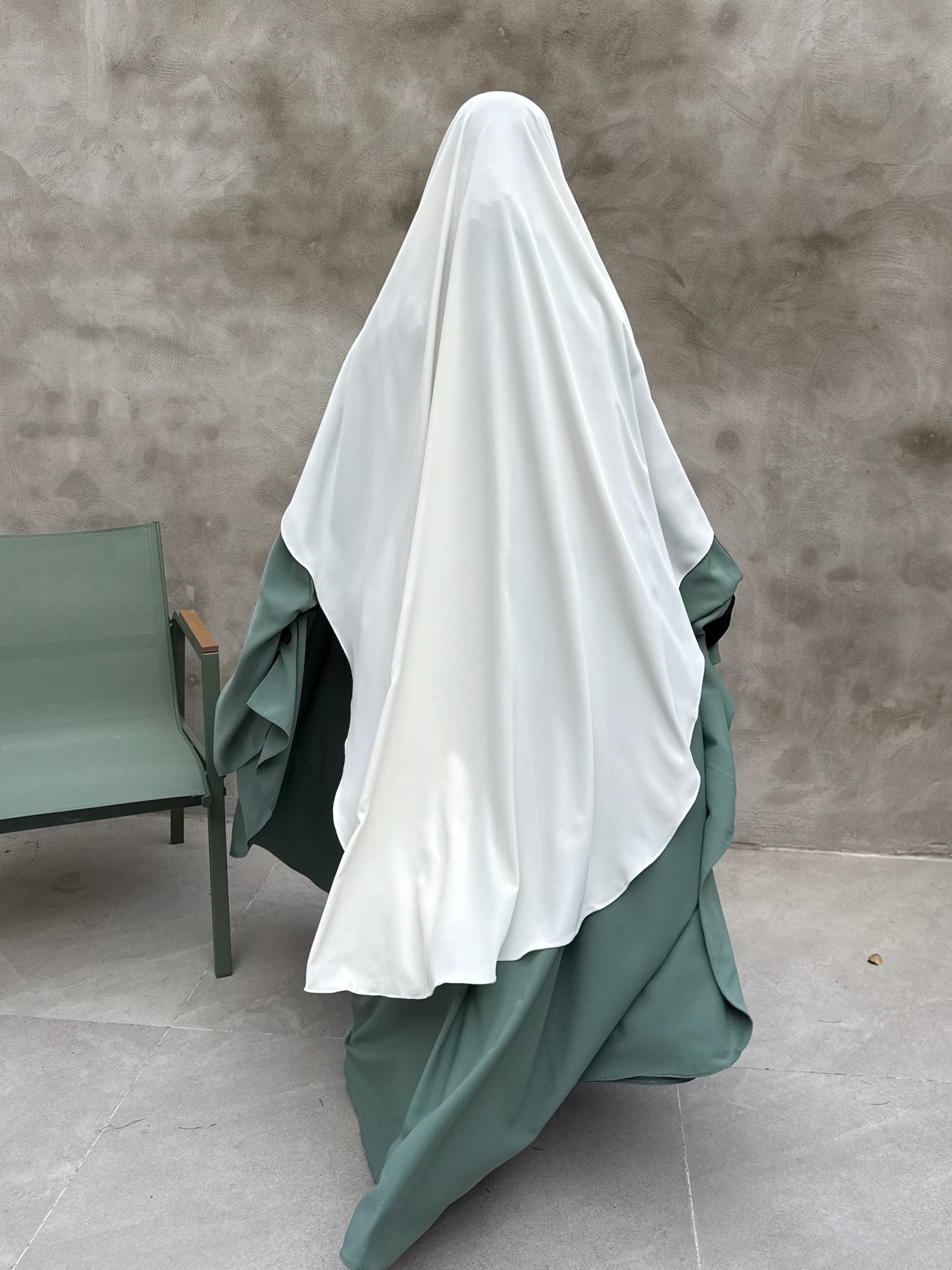 Khimar arrondi Maleeka T1   140cm (Soie de médine)