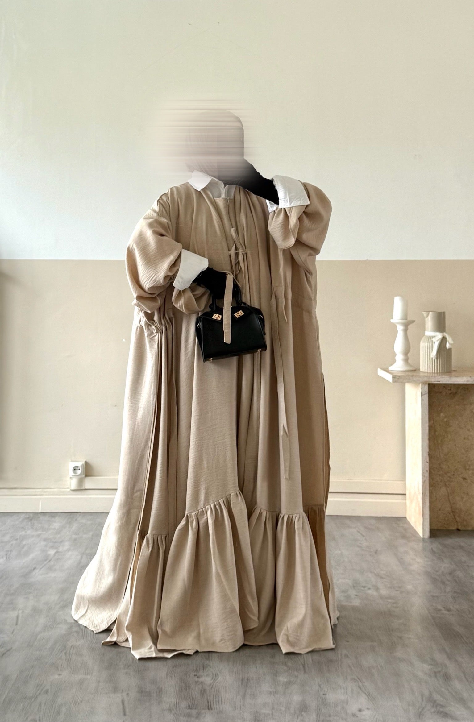 Set Imany Kimono effet Lin + sous abaya